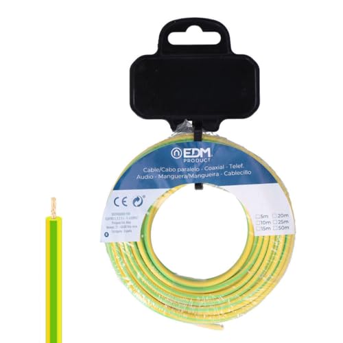 Câble électrique unifilaire EDM 28581 bicolore h07z1-k de 15 m
