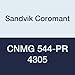 Sandvik Coromant, CNMG 544-PR 4305, T-Max P Insert for Turning, Carbide, Diamond 80?, Neutral Cut, 4305 Grade, Ti(C,N)+Al2O3+TiN, Inveio? Coating Technology (Pack of 10)