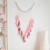 Decorful Boho Nursery Decor for Girl and Boy Wall Art Macrame Wall Hanging Boho Tapestry Room Nursery Blue Pink Large Wall Decor Hippie Room Decor Tapestries