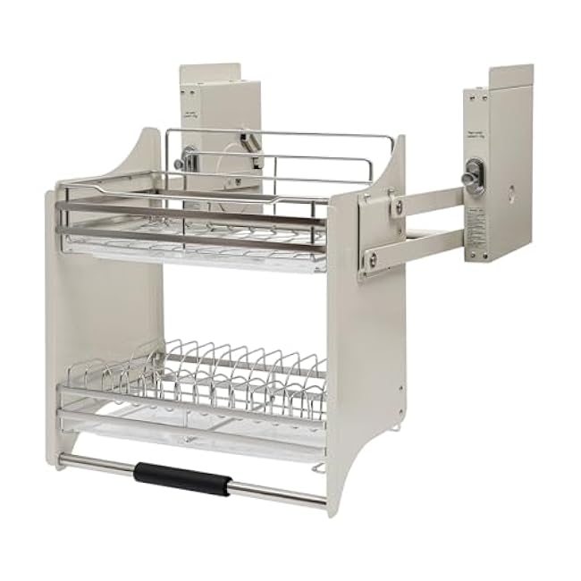 2-Tier Pull-Down Shelf Drop Down Shelf Hanging Mount Spice Rack