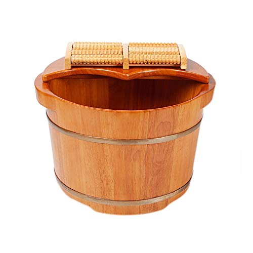 Bañera de pie de madera para pedicure con tapa y masaje miniatura 6
