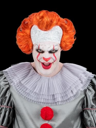 Smiffys IT Chapter Two Pennywise Wig for Adults Latex Bald Head and Iconic Orange Wig, Officially Licensed - Image 2