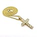 Fashion 21 Micro Cross Pendant 20, 22, 24, 27 inches Various Chain Necklace in Gold Tone (Gold - 2mm 22