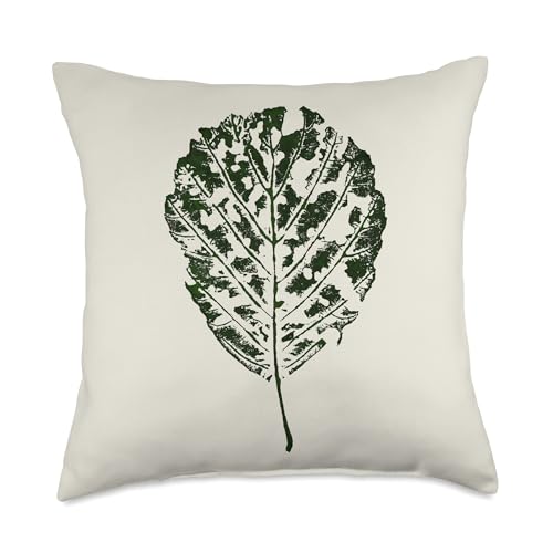 Alder- Tree Leaf/Nature Forest - Imprint Throw Pillow