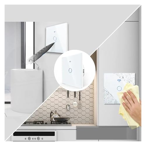 Interrupteur tactile noir de qualité supérieure avec façade en verre trempé EU