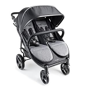 Gaggle by Foundations Roadster Duo Side by Side Double Stroller | Lightweight Compact Double Stroller for Toddlers | Easy to Fold & Maneuver | Amusement Park Approved | Black