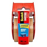 Scotch Heavy Duty Shipping Packaging Tape, 1.88 Inch x 800 Inch, [Tan] (Pack of 4)