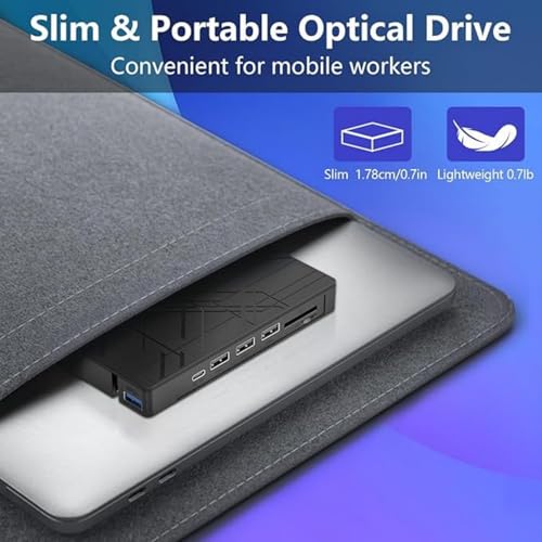 Lecteur CD DVD externe double interface USB Type C graveur brossé PC