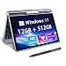 KOOTIGERS Mini Laptop 8" 2-in-1, Win 11, N150 (3,6 GHz), 12 GB RAM 512 GB SSD, Touchscreen HD, beleuchtete Tastatur, Wi-Fi 6, USB-C, Leichter PC für Arbeit/Kinder/Schule