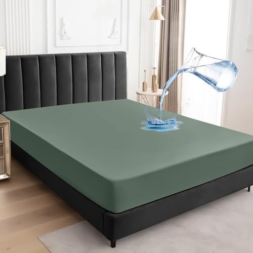 Wasserdichter Matratzenschoner 140x200cm Spannbettlaken, Atmungsaktive Matratzenbezug Wasserundurchlässiger Matratzen-Schutz Nässeschutz Spannbetttücher