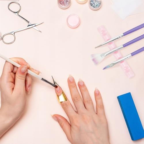 Image of BENECREAT 14Pcs 7 Colors Nail Art Pen Holder, 3x0.4x0.35inch Acrylic Nail Art Brush Pen Holder Stand, Painting Pen Brush Organizer for Nail Art Brush, Drawing Pens