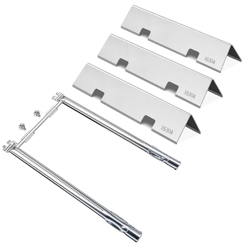 Welbocom Quemador de parrilla de 18 pulgadas y barras saborizantes de 15.3 pulgadas para parrillas Weber Spirit 200 y Spirit II 200; parrillas Spirit E-210, E-220; piezas de parrilla Weber; quemador