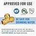 SUNGATOR Tee Plumbing Pipe Connector, 3/4-Inch Push Fit PEX Tee, No Lead Brass T Fittings with Disconnect Clip, Push-to-Connect, Copper, CPVC (2-Pack)