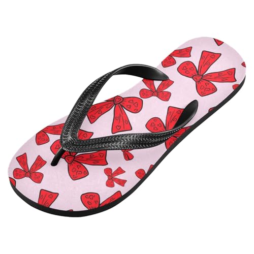 Burbuja Red Bows Flip Flops for Women Men, Soft Thong Sandals Rubber Slippers for Pool Beach Essentials2
