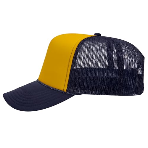 Image of OTTO Polyester Foam Front 5 Panel High Crown Mesh Back Trucker Hats in 97, Bulk, Wholesale