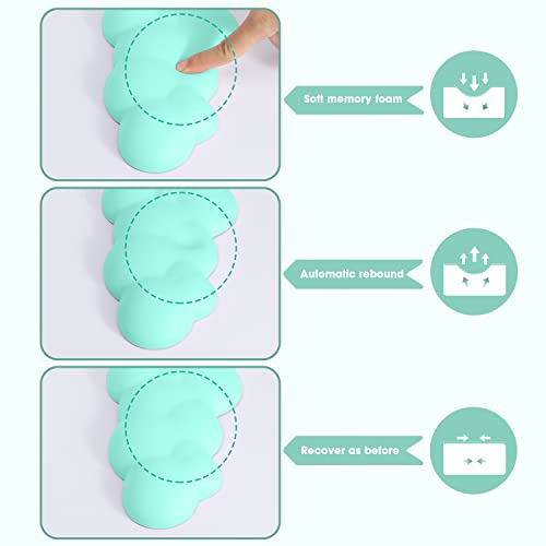 Manbasnake Keyboard Cloud Wrist Rest,Pu High Density Memory Foam With Non-Slip Base For Typing Pain Relief,Ergonomic Keyboard Pad With Wrist Support For Home Office/Computer/Laptop/Gaming/Mac-Green #TOP2