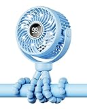 Stroller Fan Design: With a front cover gap of less than 0.25 inches, ensuring easy disassembly for cleaning. The small fan's 360-degree rotation offers exceptional flexibility 4-Speed Mini Fan: Suitable for different age groups. The brushless motor ...