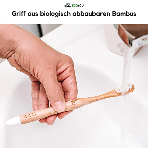 Bambus Zahnbürste EcoYou 4er Set mittel für nachhaltige Zahnhygiene