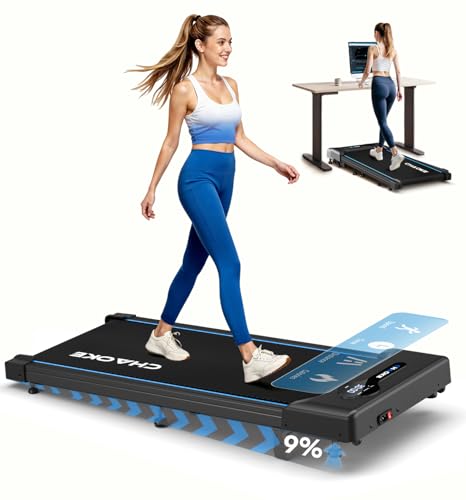 CHAOKE Walking Pad Treadmill for Home, 6.2MPH Under Desk Walking Pad with 9% Incline for Office Small Spaces, 2.75HP Quiet Running Machines, Remote Control, 330LBS Capacity, 12 HIIT Programs