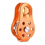 TRIWONDER 26kN Climbing Pulley CE Certified Rescue Pulley Single Sheave Aluminum Fixed Eye Rock Rope Pulley (02 26kN - Orange)