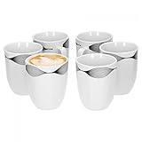 Hersteller: Van Well Van Well 6er Set Kaffeebecher Matrix 330ml Porzellan weiß mit Dekor