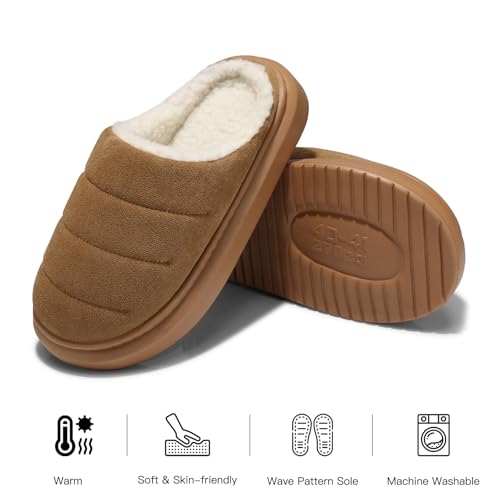 SHIBEVER Fuzzy Slippers Women Indoor: Memory Foam Warm House Shoes - Slip On Closed Toe Comfy Bedroom Slippers Women3