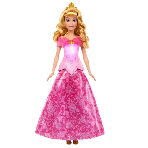 Mattel Princesses Disney Aurore et sa Robe Magique Poupée avec Robe Transformable et Corsage Lumineux, inspirée du Film la Belle au Bois Dormant, JLK24