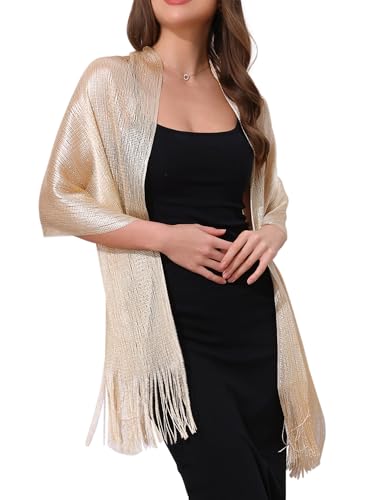 Women Shawls and Wraps for Evening Dresses, Bling Sparkly Shiny Shimmer Dressy for Wedding Party