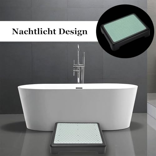 CAAGGMM Rutschfest Halbstufe, Einstiegshilfe Tritthocker, Mobilitätsstufenplattform Trittstufe, Tragbare Steighilfe Treppen Stufe, Tragkraft von bis zu 200 kg, für Bett, Treppe, Schwarz Leuchtend