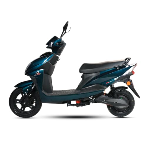 Image of AMO Electric Scooter Single Light Lead Acid Range- 60-70 Km Low Speed Non RTO in Green with Portable Charger (Green)