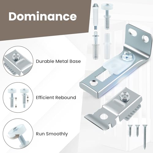 Kit de reparación para puertas plegables de 2 piezas | Incluye soporte superior e inferior, rueda guía y pivote, compatible con riel deslizante de 7/8" a 1" miniatura 3