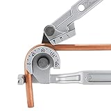 Bonvoisin Manuelle Rohrbiegemaschine 3 in 1 (1/4 ’’ 、 5/16 ’’ 、 3/8 ’’) Rohrbiegewerkzeug 0-180 Grad Kupferrohr-Biegewerkzeuge für Rohre aus Kupfer, Messing, Aluminium und weichem Metall