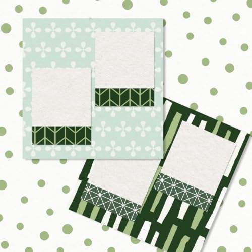 Whaline 36 Sheets Sage Green Boho Pattern Paper Rainbow Stripe Dot Scrapbook Specialty Paper Double Sided for DIY Crafts Card Making Photo Album Decor, 6 x 6 Inch by Whaline - Used condition - Image 6