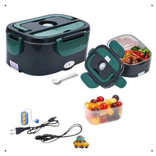 Marmita Elétrica Portátil Bivolt Aquecimento Rápido no Veículo, Seguro e Prático para o dia a dia, Capacidade de 1,5 litros, Com tomada 110/220v e plugue de carro 12/24V.