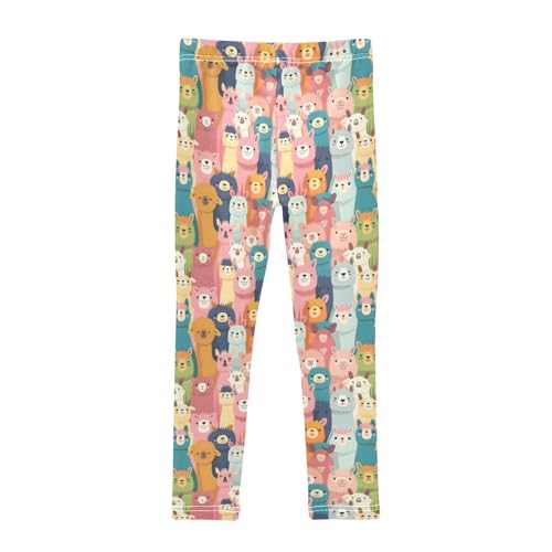 Alpacas Face Girls Leggings Kids Yoga Pants Athletic Tights Pants 4-10 Years2
