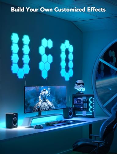 Paneles de luz modulares Glide Hexa: pack de expansión de 2 paneles LED de pared 3