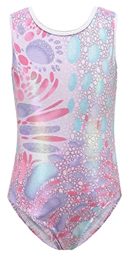 SEAUR Girls Leotards for Gymnastics Outfits Sparkle Kids One-Piece Dancewear Embroidery Shiny Dance Clothes Ballet Tutu Sparkles Athletic Bodysuit XX-Large