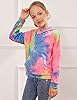 Arshiner Girls Hoodies Tie-dye Kids Hooded Sweatshirt Casual Fashion Long Sleeves Hoodie Top for Girls 9-10 years #5