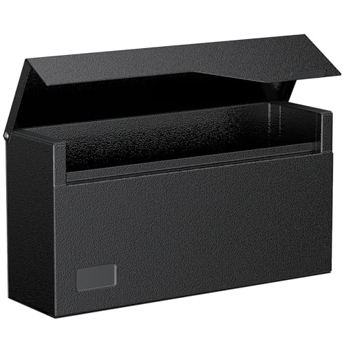 Image of Uniclife Wall Mount Mailbox for Outside, Large Metal Mail Box for Home, Heavy Duty Modern Post Box Letters Drop Box for Outdoor Office (No Lock)