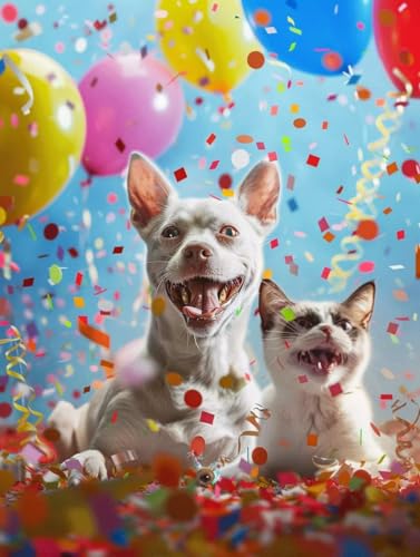 Broderie Diamant kit Complet Chien et Ballons - Loisirs Créatifs