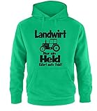Versandkostenfrei Luckja Landwirt nur ein Held fährt aufs Feld Herren Hoodie, Hellgrün/Schwarz, M