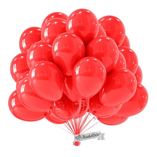 Ballon Rouge • 50 Pièces • Fabriqué en Europe • Ballons BIO Premium • 100% Latex Naturel • CO2 Compensé • Deco Anniversaire