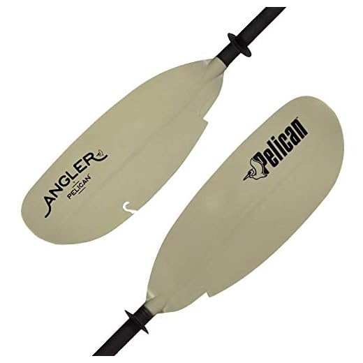 Pelican Poseidon Angler Fishing Lightweight Kayak Paddle - Built-in Retrieval Hooks - Fiberglass Reinforced (Sand, 98.5 in)