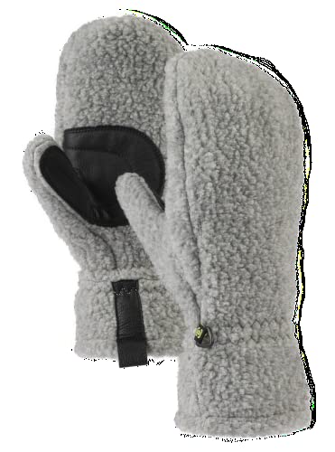 Burton Ofenrohr-Fleece-Fäustlinge für Damen, Grau meliert, Größe L