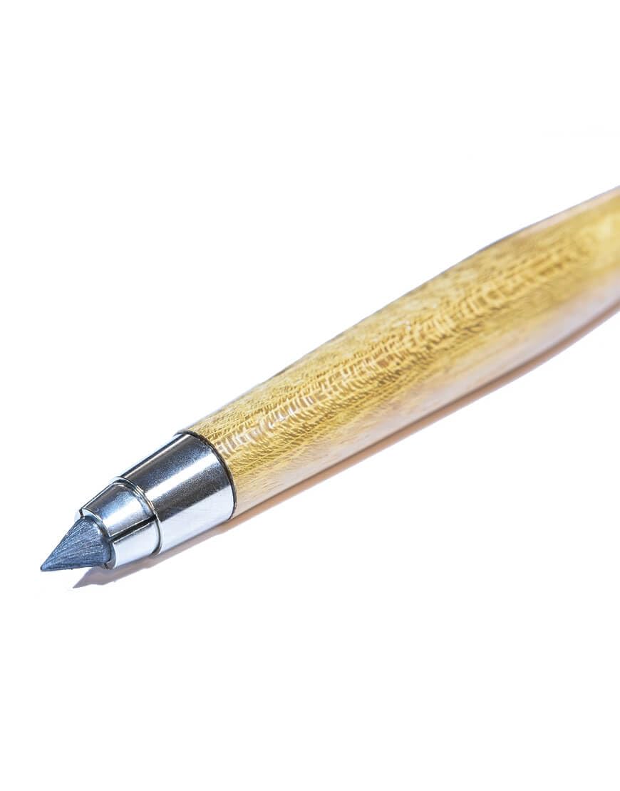 Portamine artigianale in legno - Lunghezza: 14 cm - Spessore mina: 5,6 mm - Durezza mina: HB (Iroko)