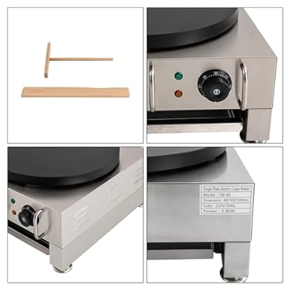 Crêpes Maker, 40 cm 1650W Crepeseisen Crepe Maschine Crepesplatte Pfannkuchen Maschine mit Ausziehbarem Tablett, 50-300°C Einstellbar – Bild 8