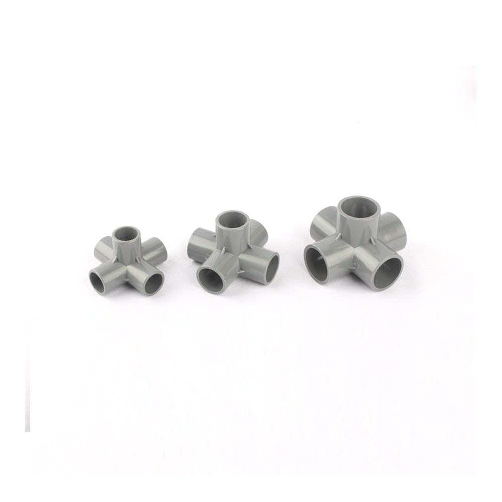 Sturdy 10pcs PVC 20mm/25mm/32mm Tee Connector Four Five Six Way Joints Garden Irrigation Pipe Hose Fittings Diy Tools (Color : 6 Way Connector, Diameter : Inner Diameter 25mm)