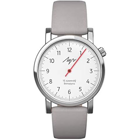 LUCH Reloj de pulsera mecánico de mujer de una mano con correa gris Cover