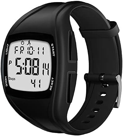 Digital Sports Wristwatch for Outdoors Waterproof with Step Counter 3D Pedometer Countdown Stopwatch Alarm with LED Backlight