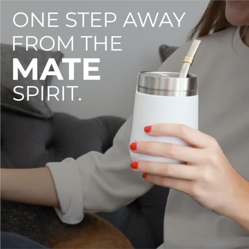 Image of MyGaucho Yerba Mate Cup Gourd Set, Large 10oz, 2 Bombillas & Spill-Prev Lid | Includes BPA-free lid and cleaning brush for easy prep, comfortable sipping, and simple cleanup at home, work, or on the go